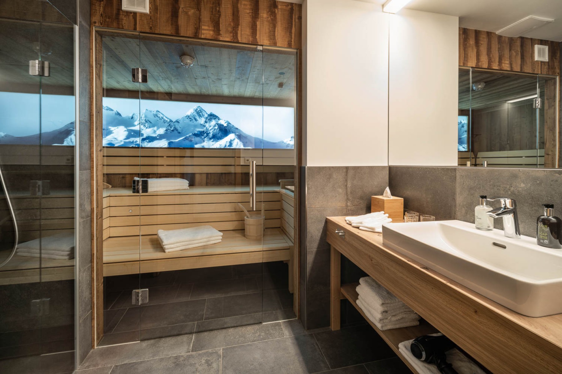 Gemütliche Sauna im Appartement