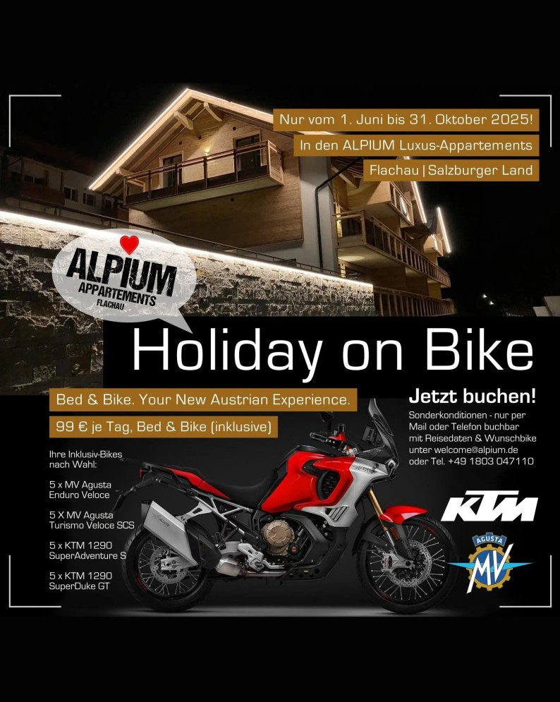 Holiday on Bike in den Alpium Appartements